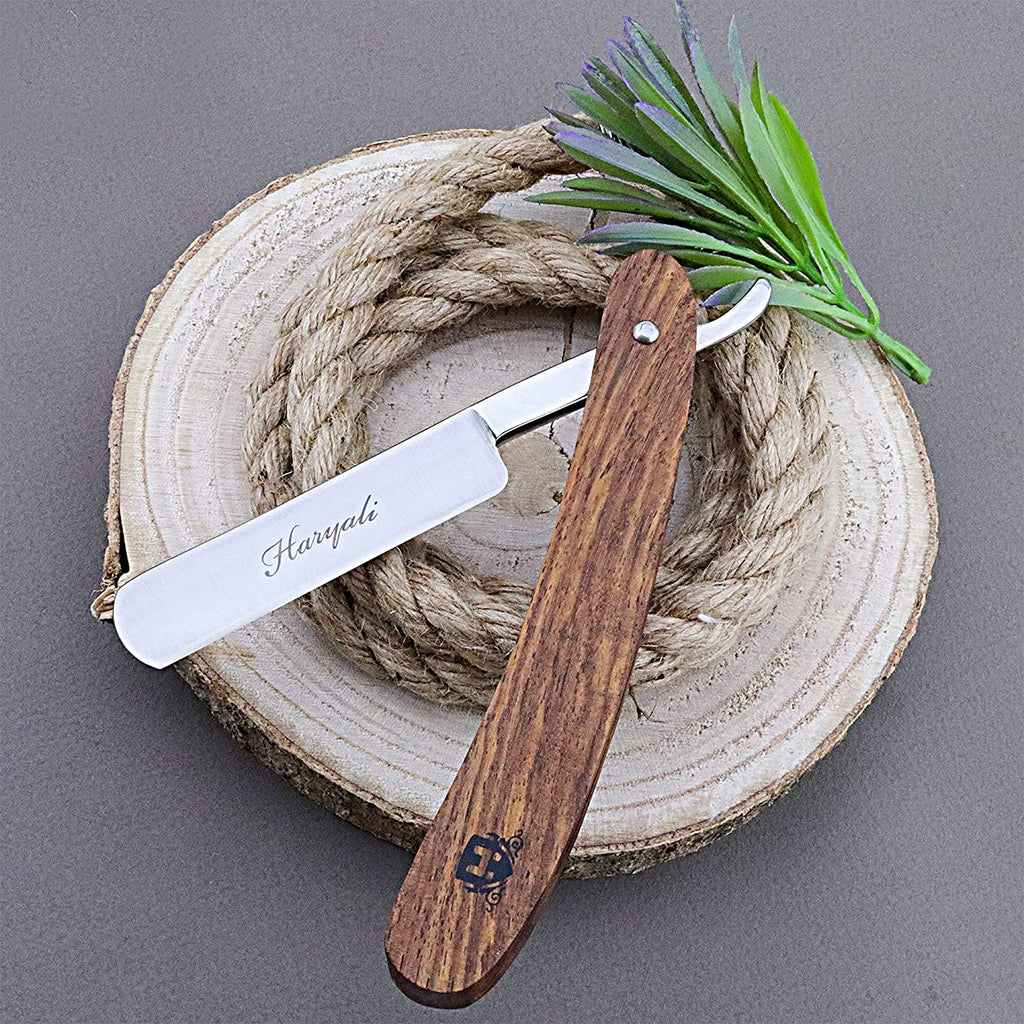 Haryali's Wooden Straight Razor Kit