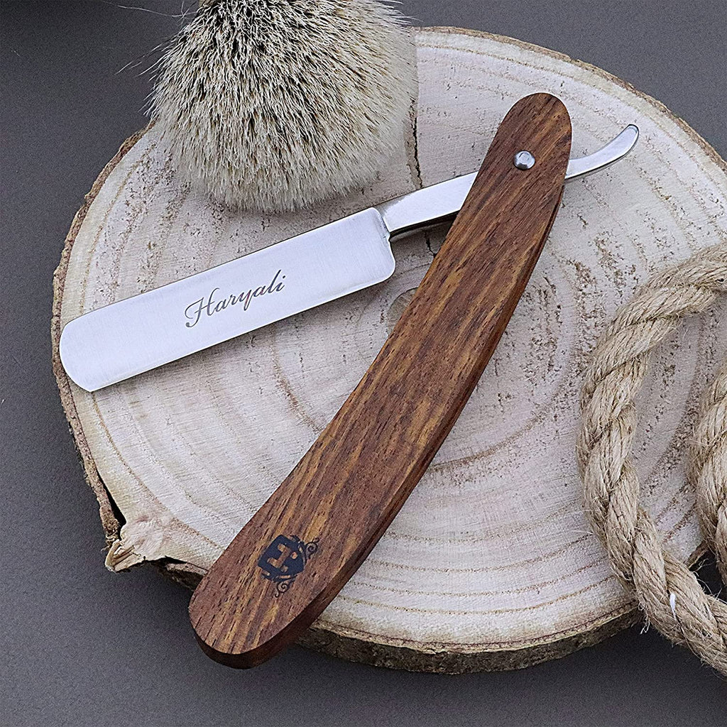 Haryali's Wooden Straight Razor Kit