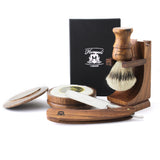 Haryali's Cut Throat Razor Set - Wood Handle